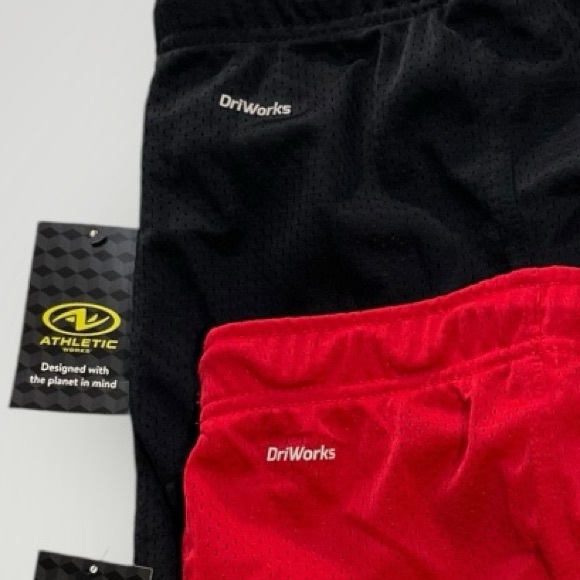 Lot/2 Athletic Works Shorts Black/Red - Picture 9 of 9